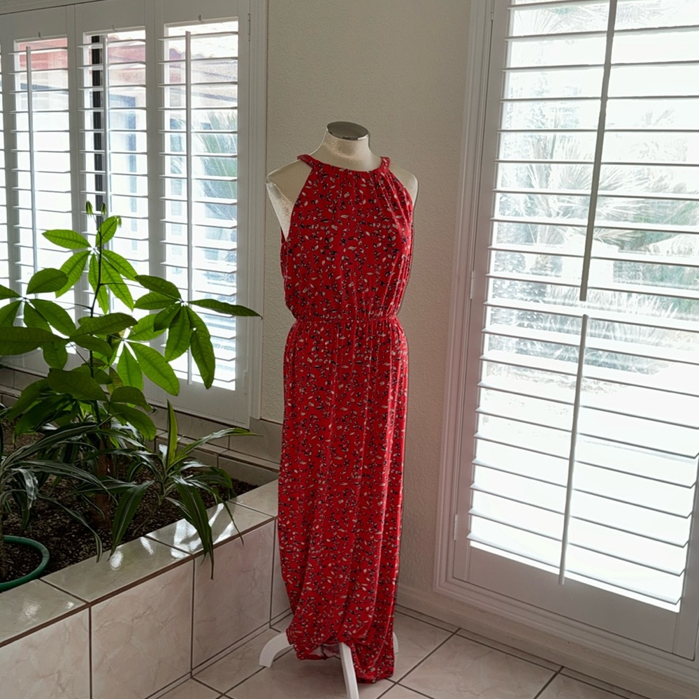 LUCKY BRAND SPRING DRESS SIZE M RED, BLUE, BEIGE NEW WITH TAG